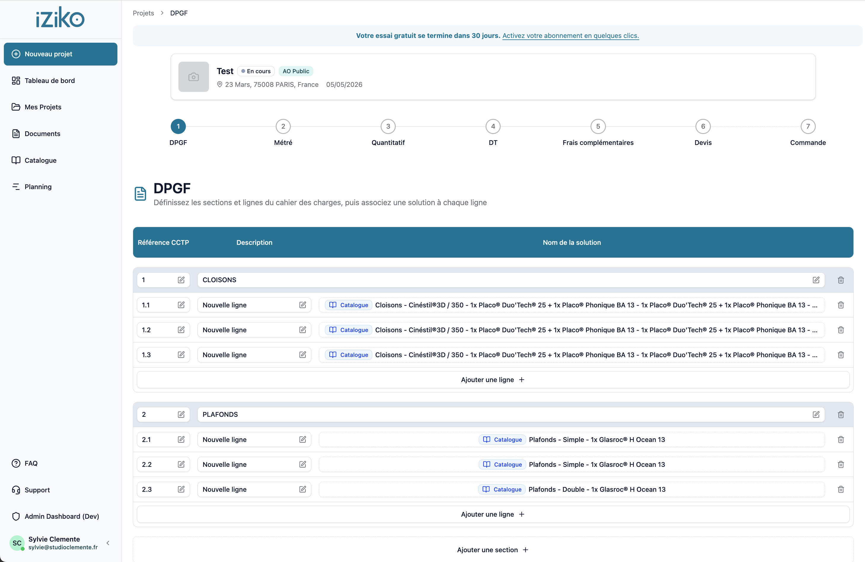 Structurez vos chiffrages à partir de votre DPGF ou cahier des charges