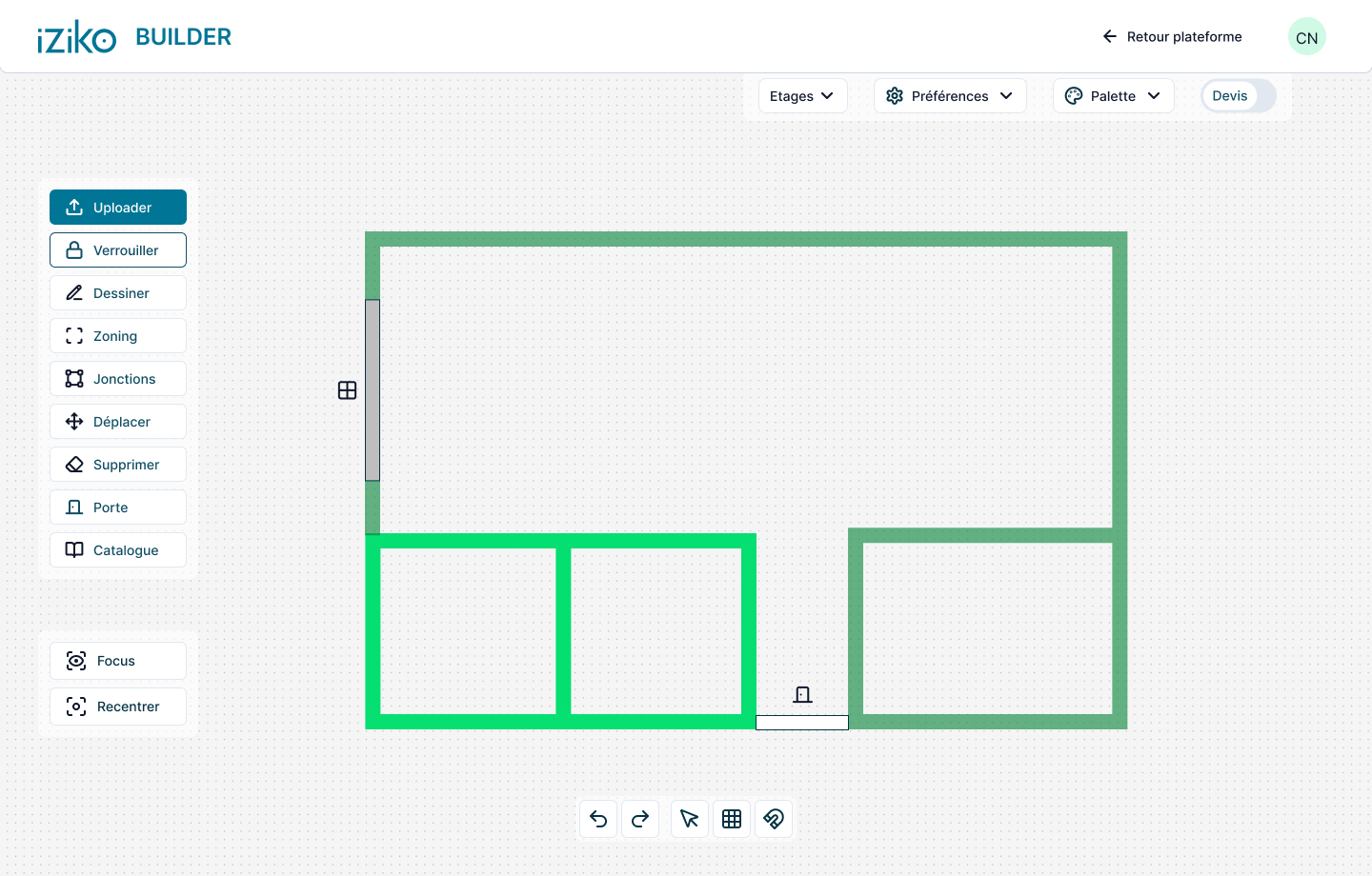 Outil de métré et de repérage sur plan iziko : obtenez vos surfaces en important vos plans